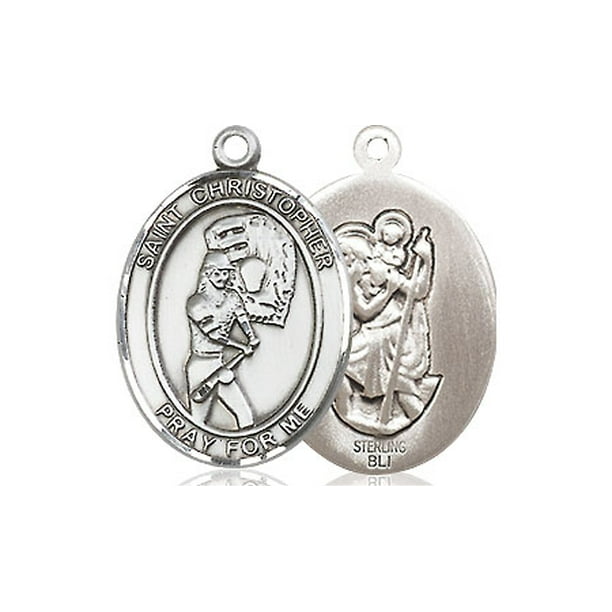 Details about   Sterling Silver Large Antique Finish St Christopher Pendant 
